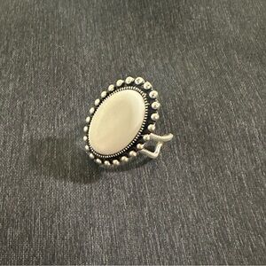 Faux White Buffalo Oval Ring - Adjustable!